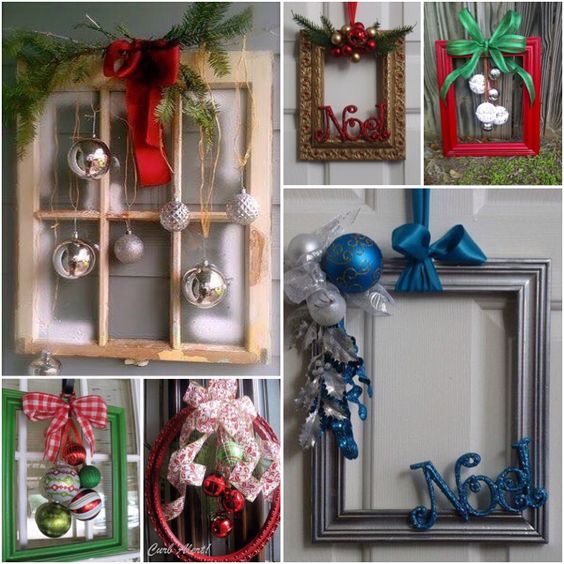 Christmas decorations with photo frames