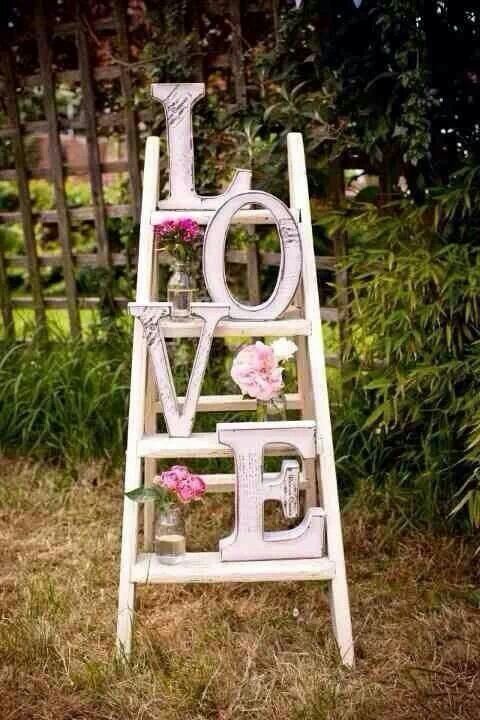 Valentines Ladder Decor - Love