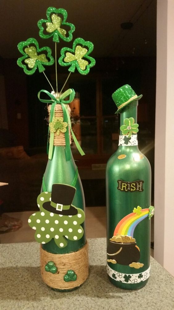 St Patricks Day Wine Bottle Crafts