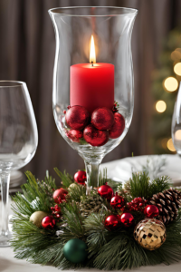christmas wine centerpieces