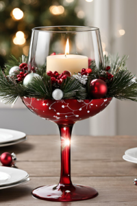 christmas wine centerpieces