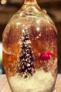 wine glass snow globes