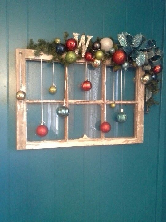 Old window Christmas decoration 