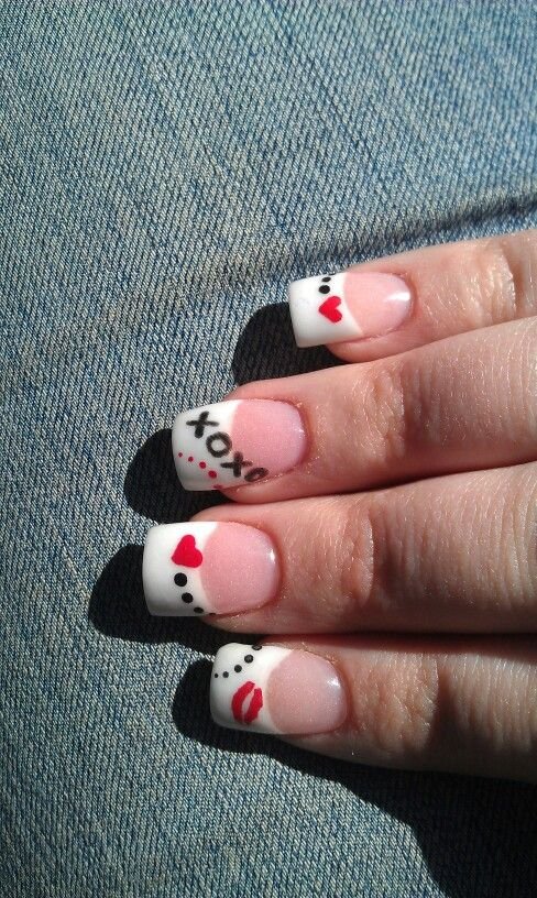 valentines nails short