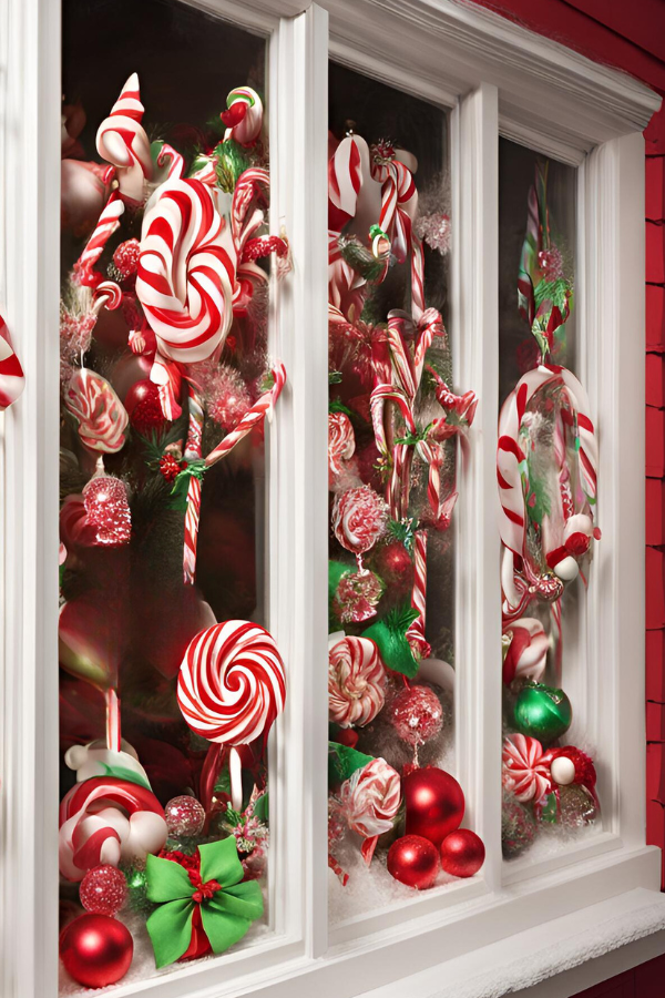 candy land christmas window display