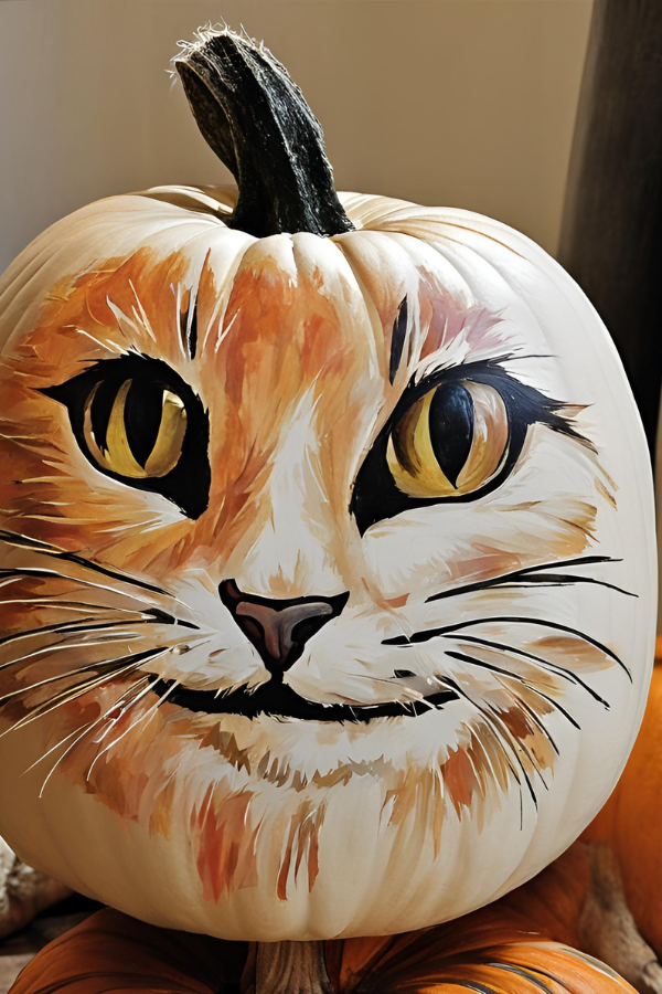 no carve pumpkin cat