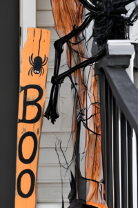 boo halloween wooden sign
