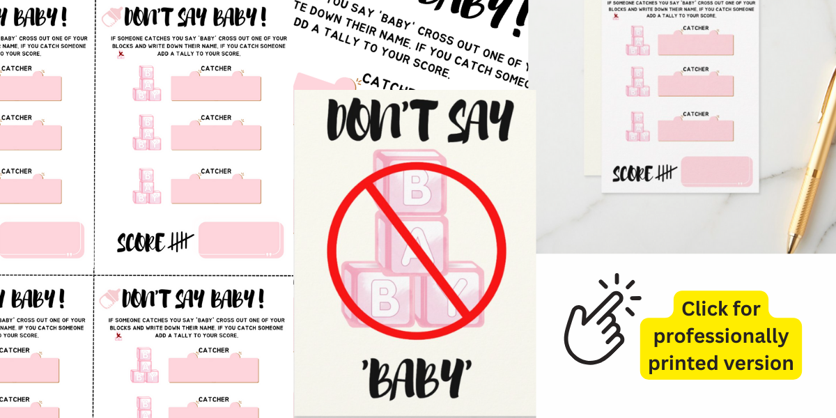 don't say baby party game