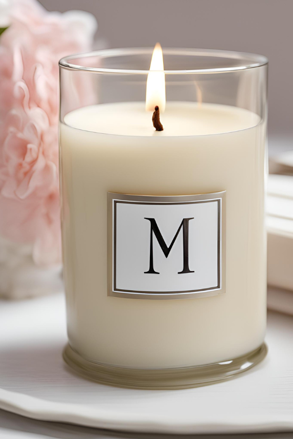 monogramed candle