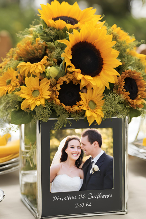 sunflower photo centerpiece