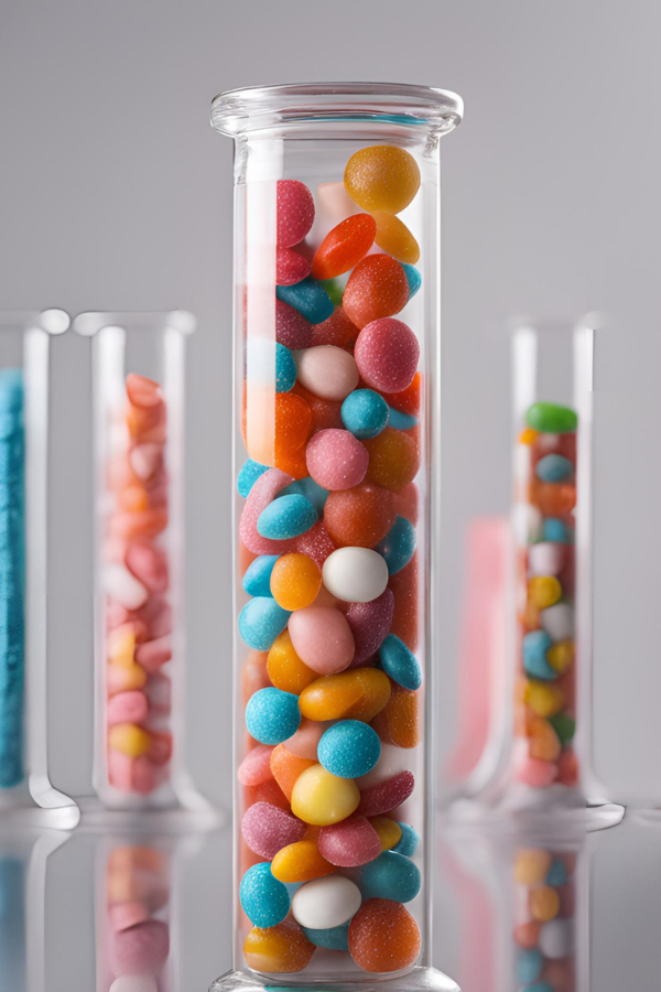 candy in a test tube