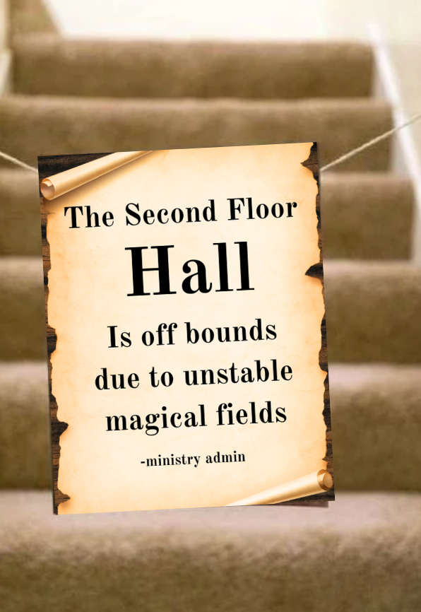 hall way off bounds sign