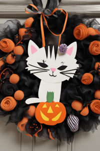 white cat wreath