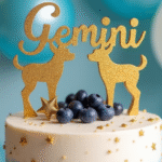 Gemini zodiac birthday cake