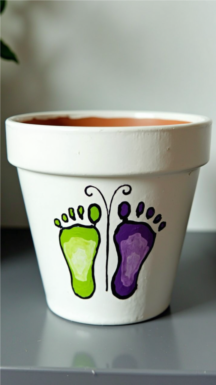 footprint butterfly pot