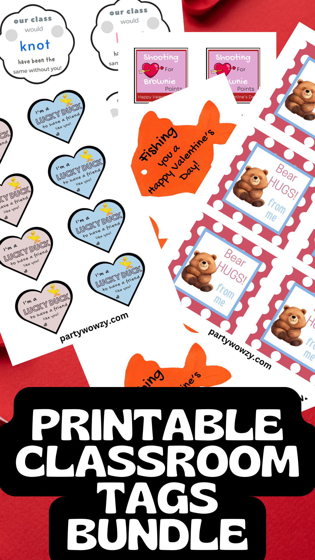 classroom valentines day tags bundle