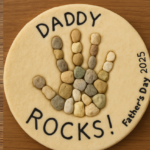 Daddy Rocks Father's Day craft made with child’s handprint and small stones