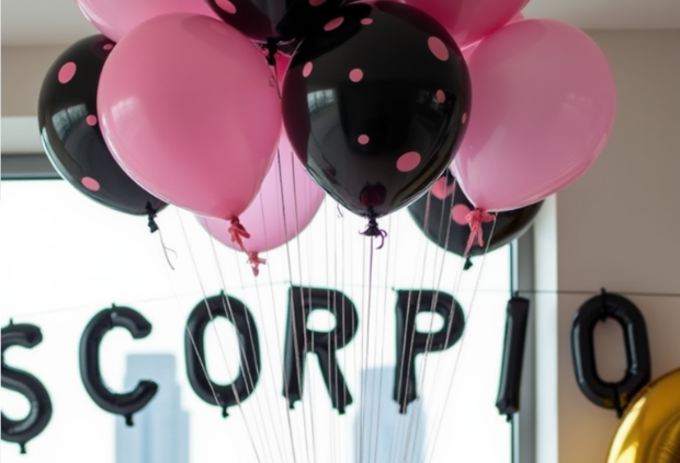 Elegant Scorpio Birthday Balloons