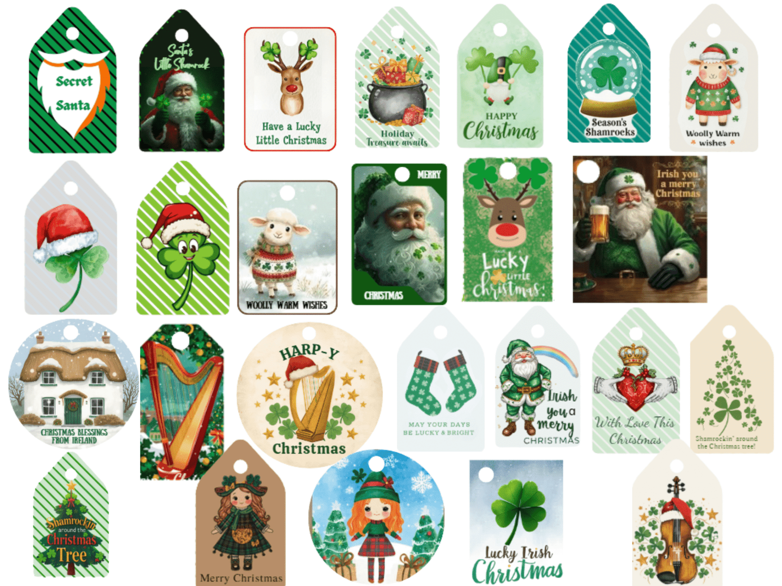irish christmas tags