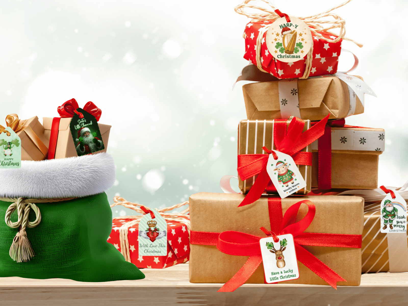 irish christmas tags