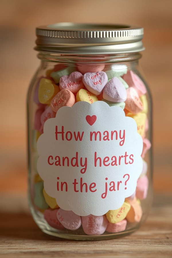 Guess How Many Candy Hearts Galentine’s Day Party Game