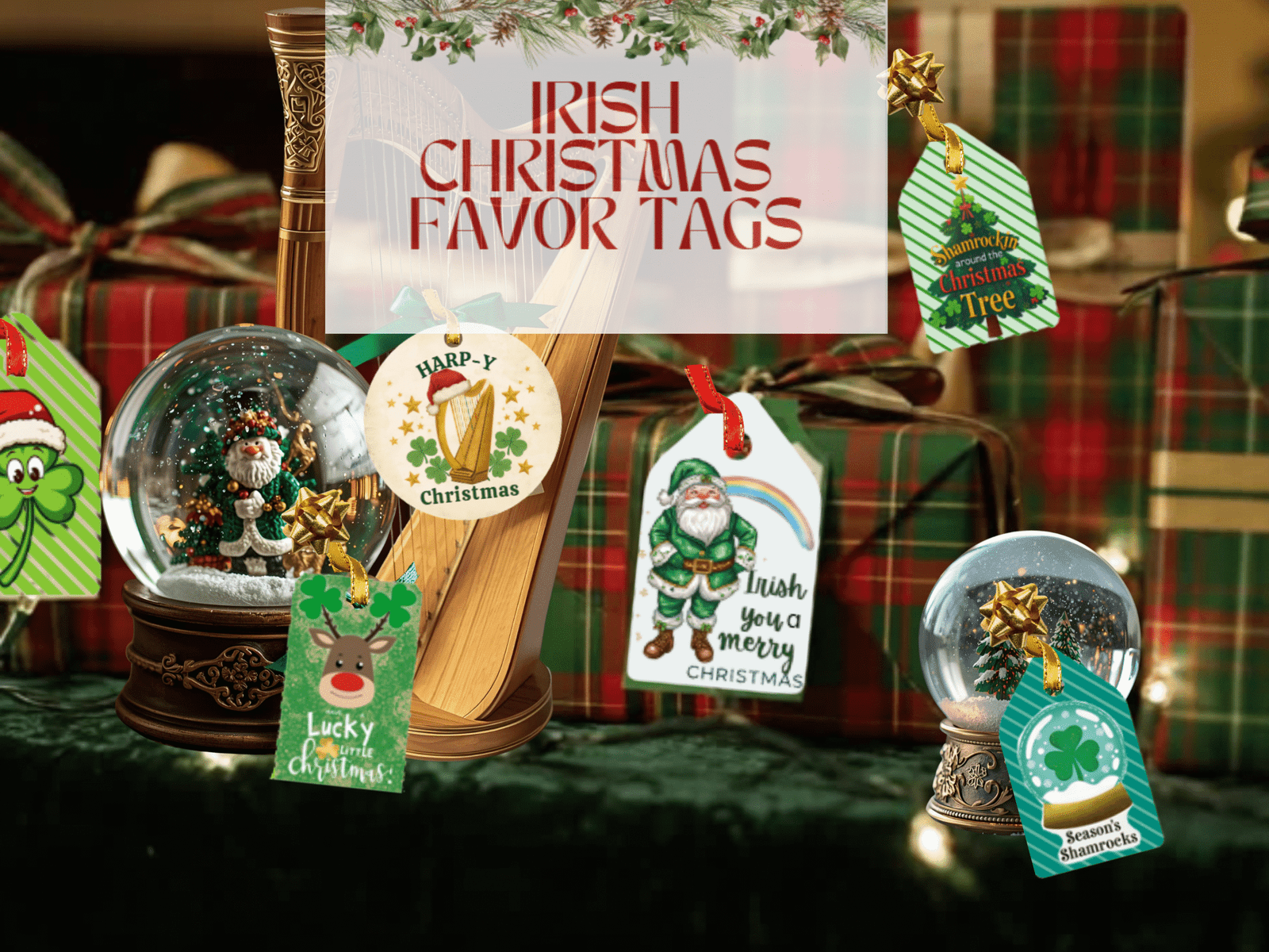 irish xmas tags